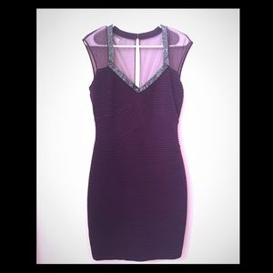 Calvin Klein form-fitting purple dress